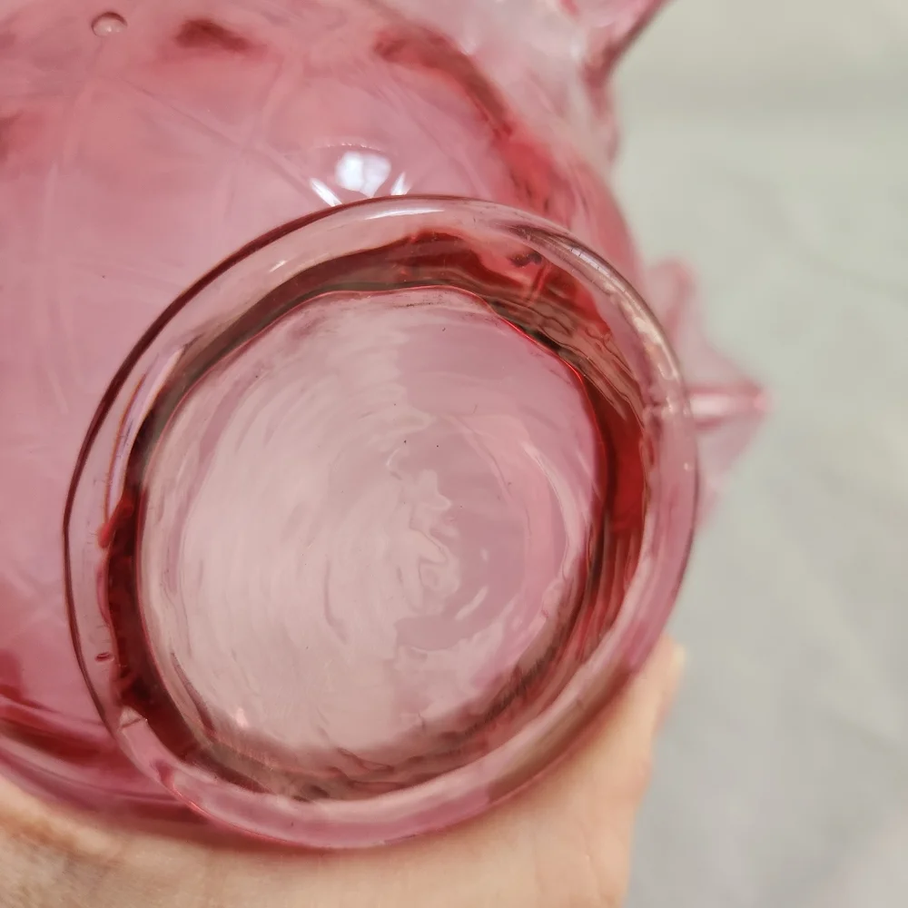 Fenton Cranberry Red Pink Optic Glass Bowl